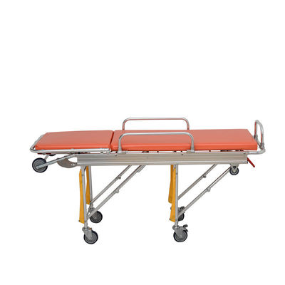 알루미늄 합금 접는 구급차 바퀴 환자 이전용 오렌지 OEM